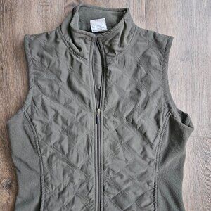 Columbia XCO Fleece Lined Womens Green Full Zip Vest Quilted Size Small